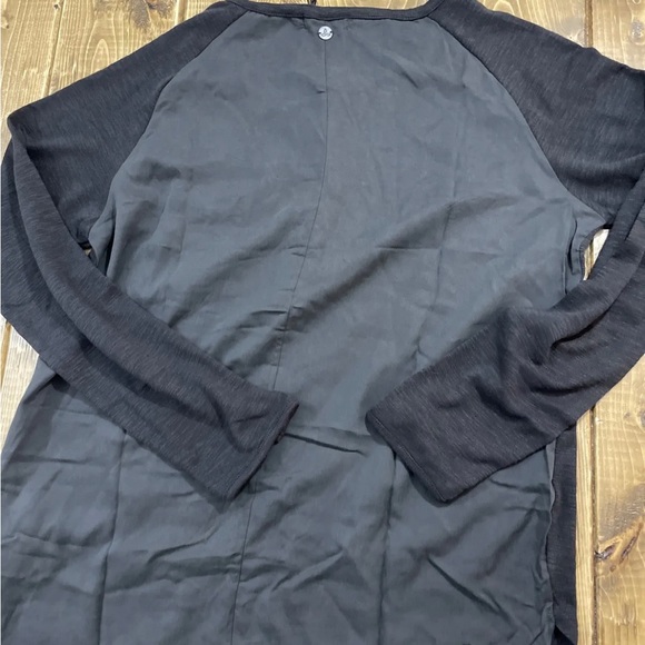 Prana Women's Black Charcoal Long-Sleeve Henley Jersey T-Shirt Top Size M - Picture 9 of 10